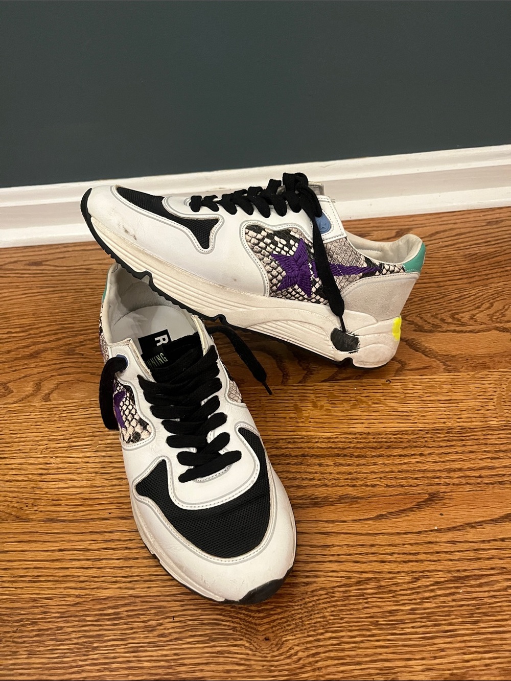 Golden Goose Running Sole sneakers in snake and violet